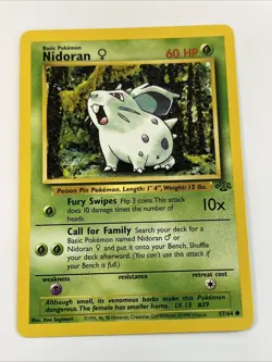Nidoran F 57/64 Jungle Regular 1999 Unlimited Pokemon Game TCG - Image 1
