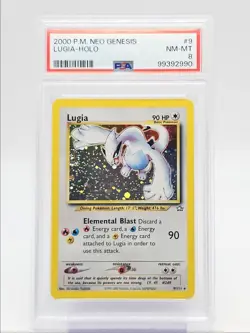 LUGIA 2000 POKEMON NEO GENESIS RARE HOLO 9/111 PSA 8 Q6545 - Image 1