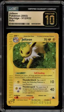 Pokemon Jolteon Skyridge Holo Rare #H12 CGC 10 Pristine - Image 1