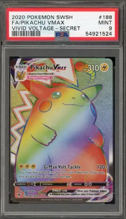 Pokemon Pikachu VMAX Vivid Voltage Secret Rare #188 PSA 9 Mint - Image 1