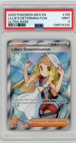 PSA 9 2025 POKEMON MEG EN-MEGA EVOLUTION ULTRA RARE #169 LILLIE'S DETERMINATION - Image 1