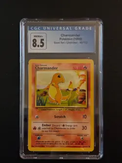 Charmander #46 Base Set 1999 Pokemon Game CGC 8.5 NM/MINT+ - Image 1