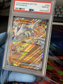 RESHIRAM EX #020 PSA 10 White Flare Double Rare Gem Mint Pokemon - Image 1
