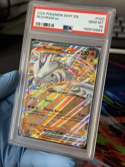 RESHIRAM EX #020 PSA 10 White Flare Double Rare Gem Mint Pokemon - Image 2