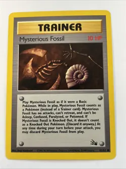 Mysterious Fossil 62/62 Fossil Regular 1999 Unlimited Pokemon Game TCG - Image 1
