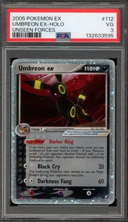 Pokemon Umbreon ex EX Unseen Forces Holo Ultra Rare #112 PSA 3 - Image 1