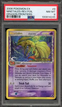 Pokemon Ninetales EX Dragon Frontiers Reverse Holo Rare #8 PSA 8 - Image 1