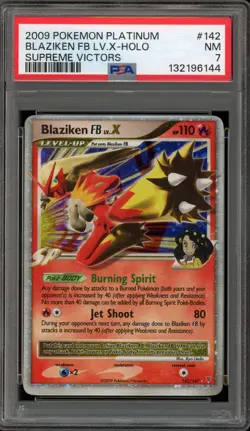 Pokemon Blaziken FB Lv.X Supreme Victors Holo Ultra Rare #142 PSA 7 - Image 1