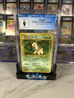 1999 Pokemon Japanese Neo Premium File Bayleef CGC 9 - Image 1