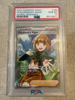 2022 POKEMON SWORD & SHIELD ASTRAL RADIANCE FULL ART/GARDENIA'S VIGOR PSA 10 - Image 1