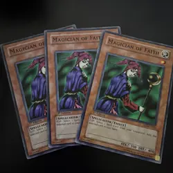 Yugioh 3x Set Magician Of Faith SD6-EN005 1st Edition Common NM/LP - Image 1