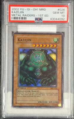2002 Yu-Gi-Oh! KAZEJIN MRD-026 1st Edition Metal Raiders #026 GEM 💎 MINT PSA 10 - Image 1