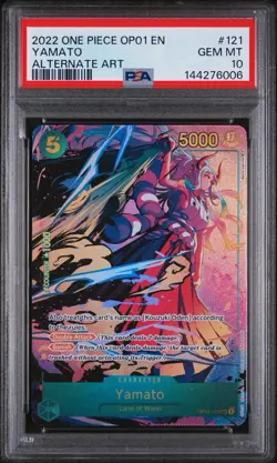 2022 ONE PIECE OP01-ROMANCE DAWN #121 YAMATO ALTERNATE ART PSA 10 - Image 1
