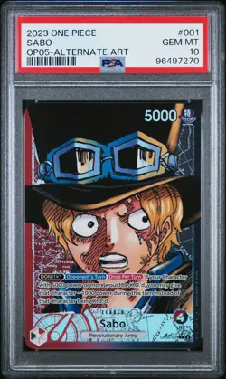 One Piece English Sabo Awakening of the New Era OP05-001 Alt Art Leader PSA 10 - Image 1
