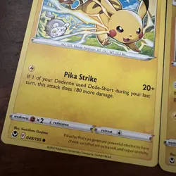 Pikachu 049/195 & Raichu 050/195 Reverse Holo Silver Tempest Pokemon Card Lot NM - Image 3