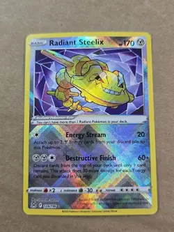 Pokemon Lost Origin Radiant Steelix holo Rare card 124/196 TCG Pack Fresh - Image 1
