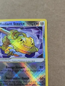 Pokemon Lost Origin Radiant Steelix holo Rare card 124/196 TCG Pack Fresh - Image 3