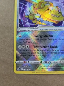 Pokemon Lost Origin Radiant Steelix holo Rare card 124/196 TCG Pack Fresh - Image 5