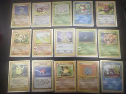 15x Vintage Pokemon Card Lot - WOTC Jungle Set - Pikachu, Eevee, Jigglypuff NM - Image 1