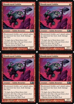 4x MTG 2010 BLOODCRAZED GOBLIN - M11 CREATURE - MAGIC CARD x4 copies - Image 1