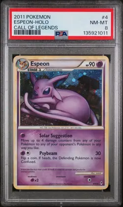 PSA 8 Espeon Holo 2011 Pokemon Call Of Legends 4/95 Pokemon Card - Image 1