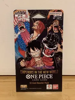 One Piece EMPERORS IN THE NEW WORLD English Sleeved Booster Pack Sealed 12-Cards - Image 1