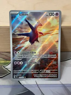 MINT – NM ~ Latios Illustration Rare Surging Sparks 203/191 Pokemon TCG Card - Image 1