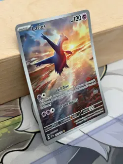 MINT – NM ~ Latios Illustration Rare Surging Sparks 203/191 Pokemon TCG Card - Image 3
