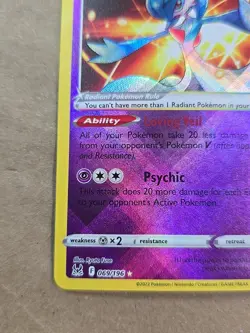 Radiant Gardevoir SHINY HOLO RARE card 069/196 SWSH Lost Origin 2022 Pokemon TCG - Image 5