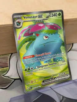 MINT – NM ~ Venusaur EX Full Art Pokemon 151 182/165 Pokemon TCG Card - Image 3