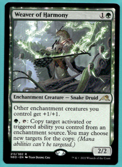 WEAVER OF HARMONY KAMIGAWA: NEON DYNASTY NEO RARE SNAKE DRUID MTG 213 - Image 1