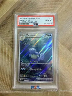 2023 Pokemon 151 Wartortle Illustration Rare IR 171/165 Holo PSA 10 - Image 1