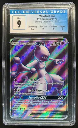 2017 Pokemon Shining Legends Mewtwo #72/73 CGC 9 - Image 1