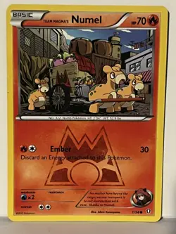 Team Magma's Numel 1/34 Double Crisis NM Pokemon Fast Shipping - Image 1