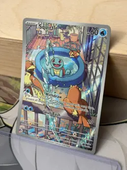MINT – NM ~ Squirtle Illustration Rare Surging Sparks 148/142 Pokemon TCG Card - Image 2