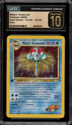 Pokemon Misty's Tentacruel Gym Heroes 1st Edition Holo Rare #10 CGC 10 Pristine - Image 1