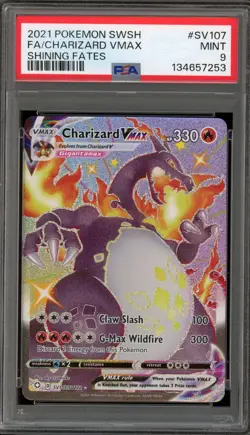 Pokemon Charizard VMAX Shining Fates Full Art #SV107 PSA 9 Mint - Image 1