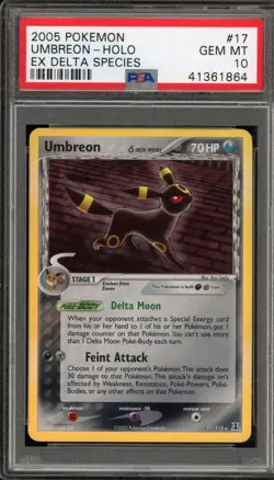 Pokemon Umbreon EX Delta Species Holo Rare #17 PSA 10 Gem Mint - Image 1