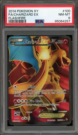 Pokemon Charizard EX XY Flashfire Full Art #100 PSA 8 - Image 1