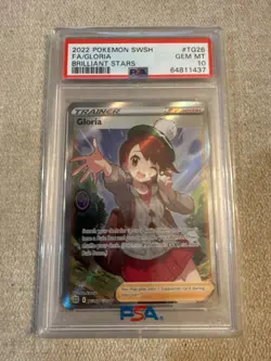 2022 Pokemon SWSH Brilliant Stars #TG26 Full Art Gloria Trainer PSA 10 Gem Mint - Image 1