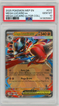 PSA 10 Pokemon Mega Lucario Ex 12 Black Star Promo - Mega Evolution Figurine - Image 1