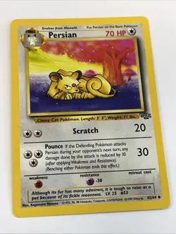 Persian 42/64 Jungle Regular 1999 Unlimited Pokemon Game TCG - Image 1