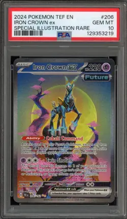 Pokemon Iron Crown ex Temporal Forces Special Illustration Rare #206 PSA 10 - Image 1