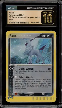 Pokemon Absol EX Team Magma Vs Aqua Holo Rare #96 CGC 10 Pristine - Image 1