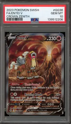 Pokemon Entei V Crown Zenith Galarian Gallery Full Art #GG36 PSA 10 Gem Mint - Image 1