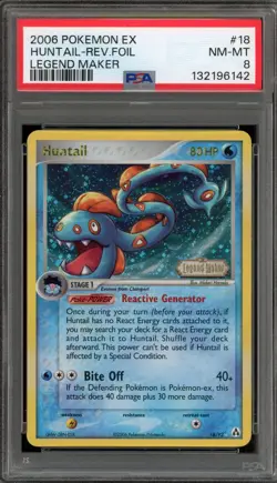 Pokemon Huntail EX Legend Maker Reverse Holo Rare #18 PSA 8 - Image 1