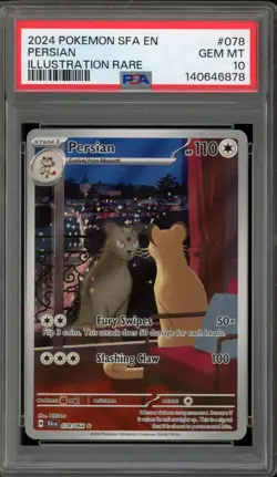 Pokemon Persian Shrouded Fable Illustration Rare #078 PSA 10 Gem Mint - Image 1