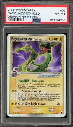 Pokemon Rayquaza ex EX Dragon Frontiers Holo Ultra Rare #97 PSA 8 - Image 1