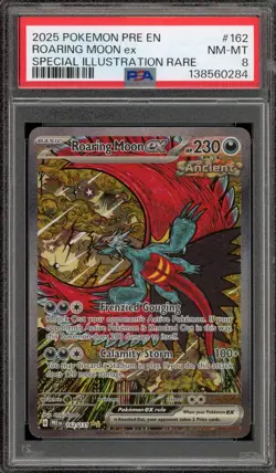 Pokemon Roaring Moon ex Prismatic Evolution SIR #162 PSA 8 - Image 1