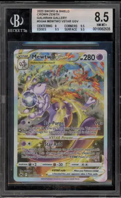 Pokemon Mewtwo VSTAR Crown Zenith Galarian Gallery Full Art #GG44 BGS 8.5 - Image 1